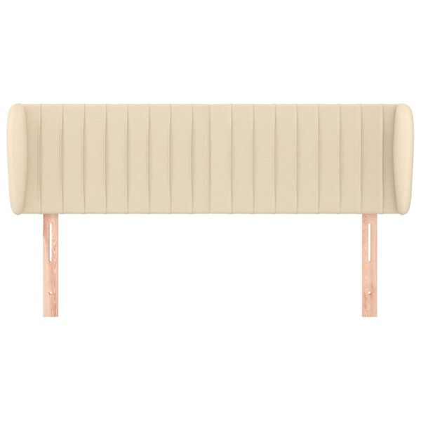 vidaXL Uzglavlje s u&scaron;ima krem 147x23x78/88 cm od tkanine