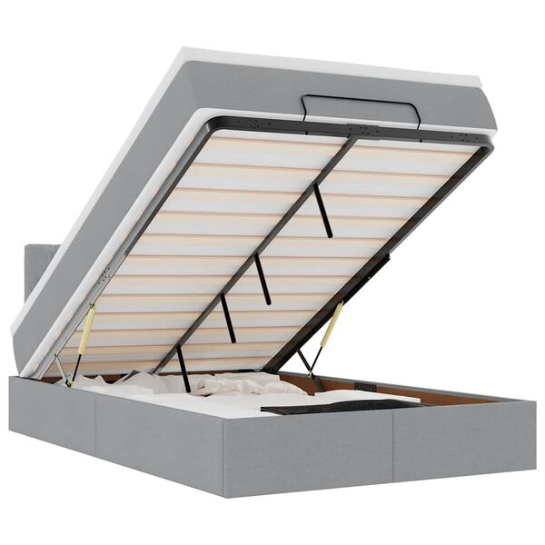 vidaXL Otomanski krevet s madracem svijetlosivi 120x200 cm tkanine