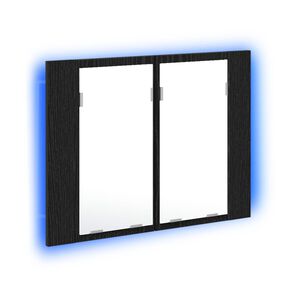 vidaXL Kupaonski ormar s ogledalom Zidne Crni hrast 60 x 12 x 45 cm