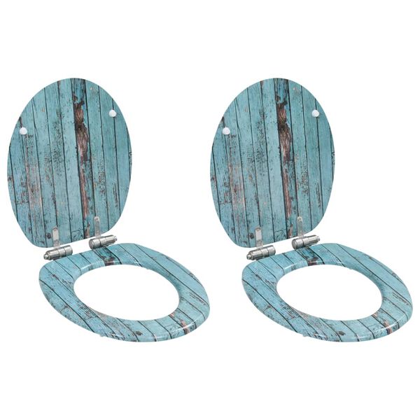 vidaXL Toaletna daska s mekim zatvaranjem 2 kom MDF s uzorkom drva