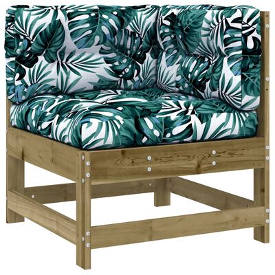 vidaXL Kutna sofa od impregnirane borovine s jastucima