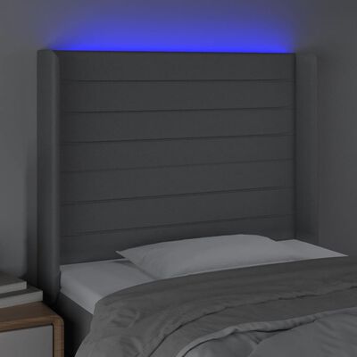 vidaXL LED uzglavlje svjetlosivo 83 x 16 x 118/128 cm od tkanine