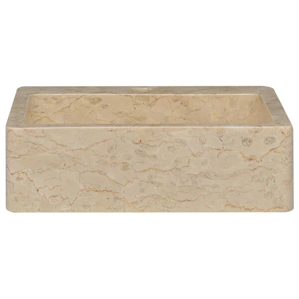 vidaXL Umivaonik krem 40 x 40 x 12 cm mramorni