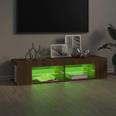 vidaXL TV ormarić s LED svjetlima boja smeđeg hrasta 135 x 39 x 30 cm
