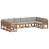 vidaXL Set vanjskih sofa 10 kom. Prirodna i svijetlo siva