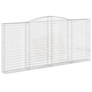 vidaXL Gabionska ko&scaron;ara s lukom 400x30x180/200 cm pocinčano željezo