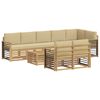 vidaXL Set vanjskih sofa 9 pcs Bijela i bež 59 x 59 x 37 cm Poliester