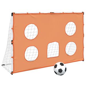 vidaXL Dječji nogometni gol s podlogom za metu i loptom 182x62x118 cm