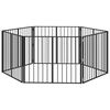 vidaXL Vrata za pse 6 pcs Crna 100 x 80 cm Cinkani čelik