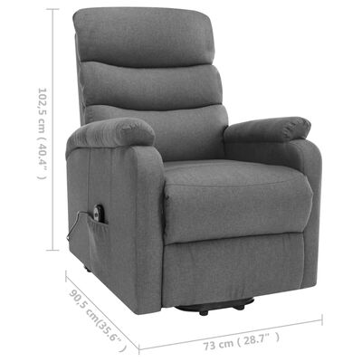 vidaXL Masažna fotelja na podizanje od tkanine svjetlosiva