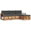 vidaXL Set vanjskih sofa s jastukom 4 pcs Prirodna i antracit