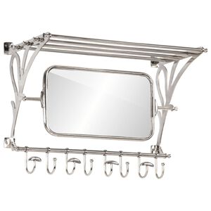 vidaXL Stalak za prtljagu s vje&scaron;alicama i zidnim ogledalom aluminijski