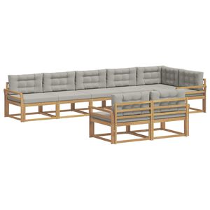 vidaXL Set vanjskih sofa 6 pcs Bijela i svjetlosiva Poliester