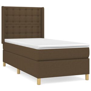 vidaXL Krevet s oprugama i madracem tamnosmeđi 80x200 cm od tkanine