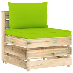 vidaXL Modularna srednja sofa s jastucima od zeleno impregniranog drva