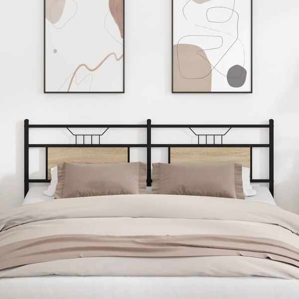 vidaXL Zamjensko uzglavlje boja hrasta sonome 180 cm konstruirano drvo i čelik