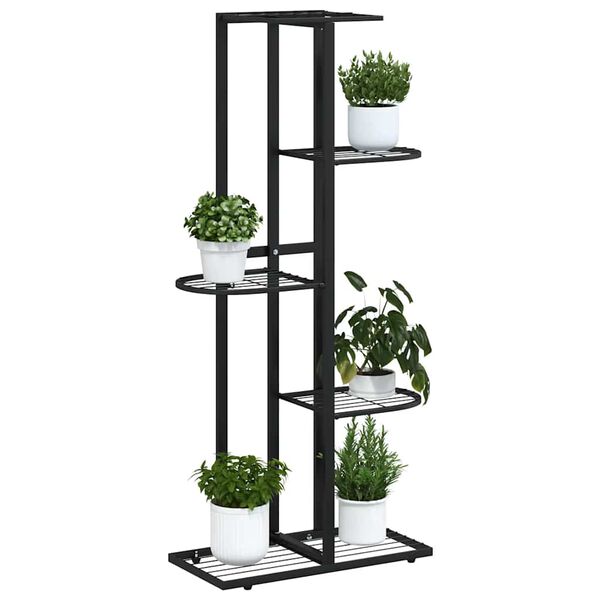 vidaXL Stalak za cvijeće s 5 razina 43 x 22 x 98 cm crni metalni