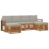 vidaXL Set vanjskih sofa 6 kom. Prirodna i svijetlo siva