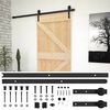 vidaXL Klizna vrata 80 x 210 cm Masivna borovina Prirodna i crna