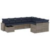 vidaXL 10-dijelni set vrtnih sofa od poliratana s jastucima sivi