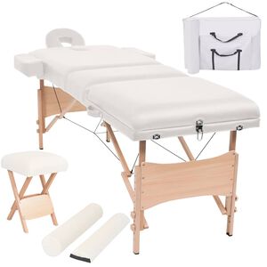 vidaXL Set sklopivog trodijelnog masažnog stola debljine 10cm i stolca