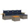 vidaXL 6-dijelni set vrtnih sofa od poliratana s jastucima sivi