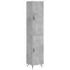 vidaXL Visoka komoda siva betona 34,5x34x180 cm od konstruiranog drva