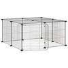 vidaXL Kavez za ljubimce s 12 panela i vratima crni 70 x 70 x 35 cm čelični