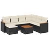 vidaXL 8-dijelni set vrtnih sofa od poliratana s jastucima crni