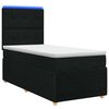 vidaXL LED okvir za krevet s madracem Crna 90 x 200 cm Tkanina