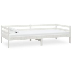 vidaXL Dnevni ležaj od masivne borovine bijeli 90 x 200 cm