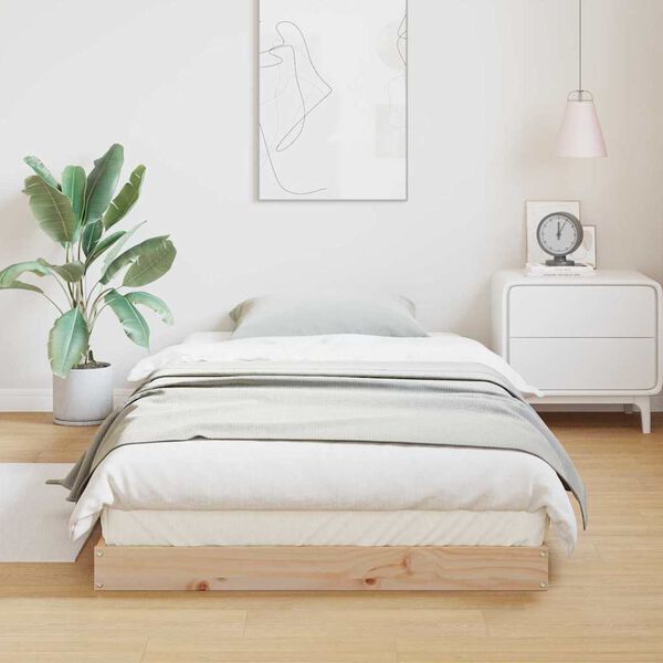 vidaXL Krevet s daskama Prirodna 90 x 210 cm Čvrsto borovo drvo