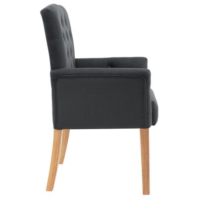 vidaXL Blagovaonska stolica od tkanine s naslonima za ruke siva
