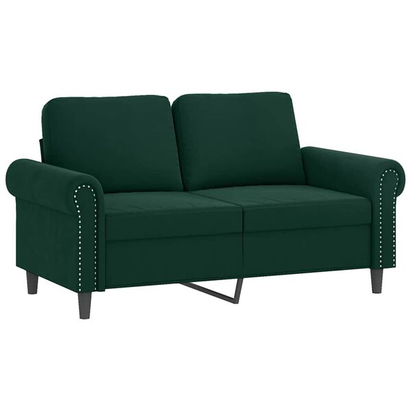 vidaXL 2-dijelni set sofa s jastucima tamnozeleni bar&scaron;unasti