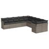vidaXL 10-dijelni set vrtnih sofa od poliratana s jastucima sivi