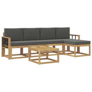 vidaXL Set vanjskih sofa s jastukom 6 pcs Bijela i antracit