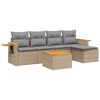 vidaXL 6-dijelni set vrtnih sofa s jastucima bež od poliratana