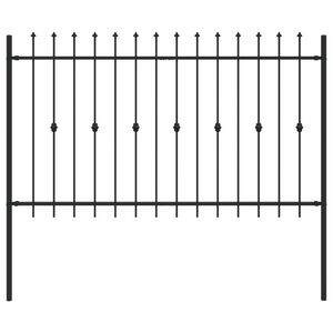 vidaXL Ograda sa &scaron;iljcima Crna 200 x 130 cm Čelik s prahom premazan