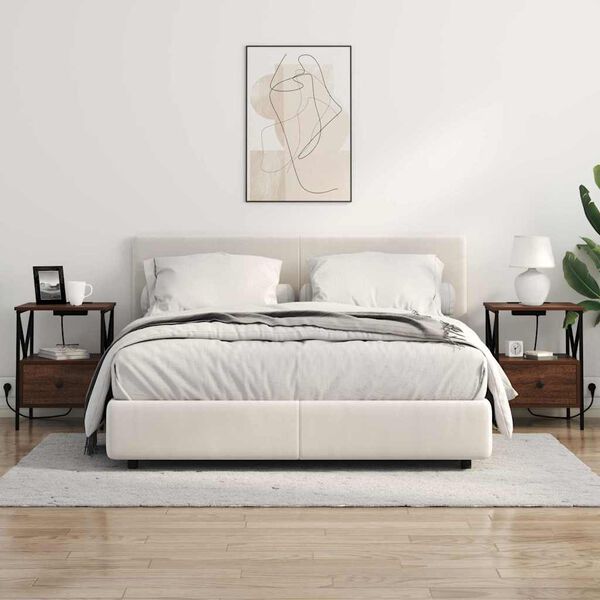 vidaXL Noćni ormar Smeđi hrast 41,5 x 40,5 x 55 cm Konstruirano drvo