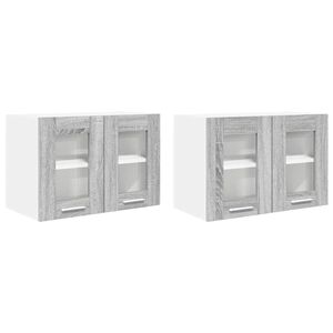 vidaXL Viseći ormarić s pohranom 2 pcs Siva Sonoma 60 x 31 x 40 cm