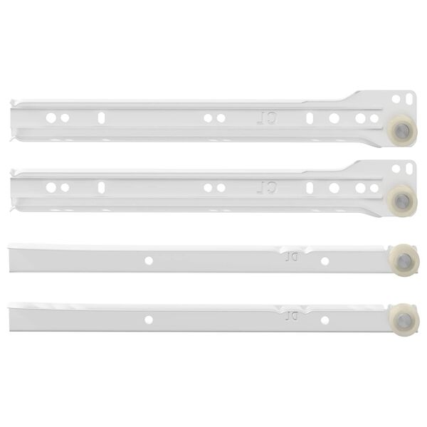 vidaXL Klizač za ladice 12 pcs Bijelo 250 mm Čelik