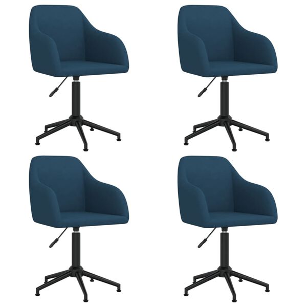 vidaXL Okretne blagovaonske stolice 4 kom plave bar&scaron;unaste