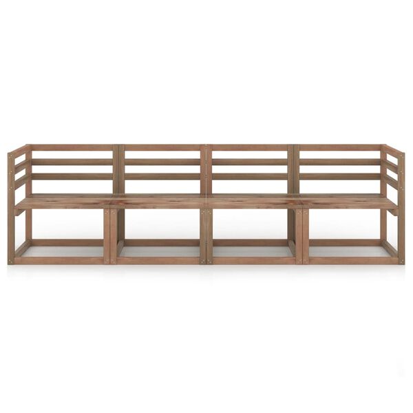 vidaXL 4-dijelni vrtni set sofa od paleta smeđe impregnirana borovina