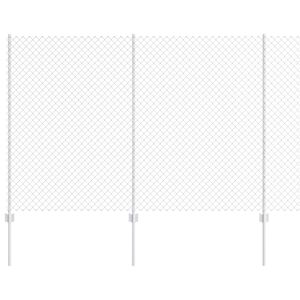 vidaXL Ograda s postovima Srebrna