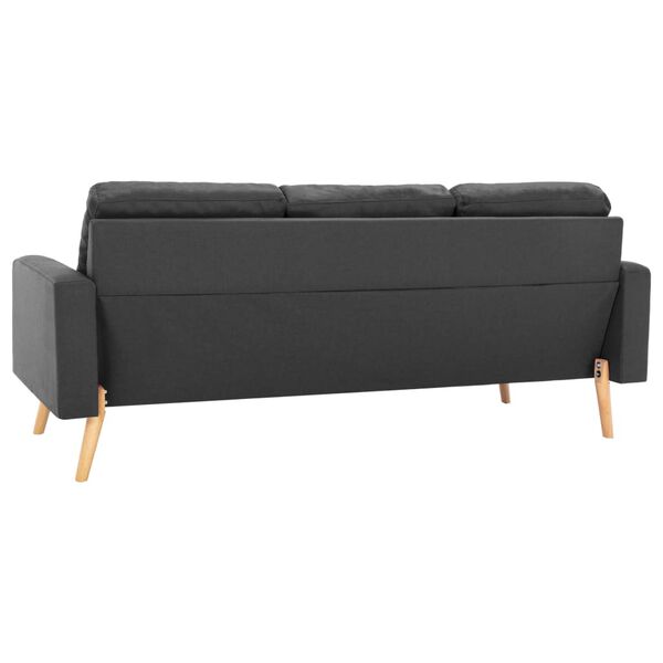 vidaXL 3-dijelni set sofa od tkanine tamnosivi