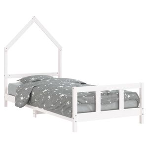 vidaXL Okvir za dječji krevet bijeli 90 x 190 cm od masivne borovine