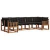 vidaXL Set vanjskih sofa s jastukom 7 pcs Prirodna i crna
