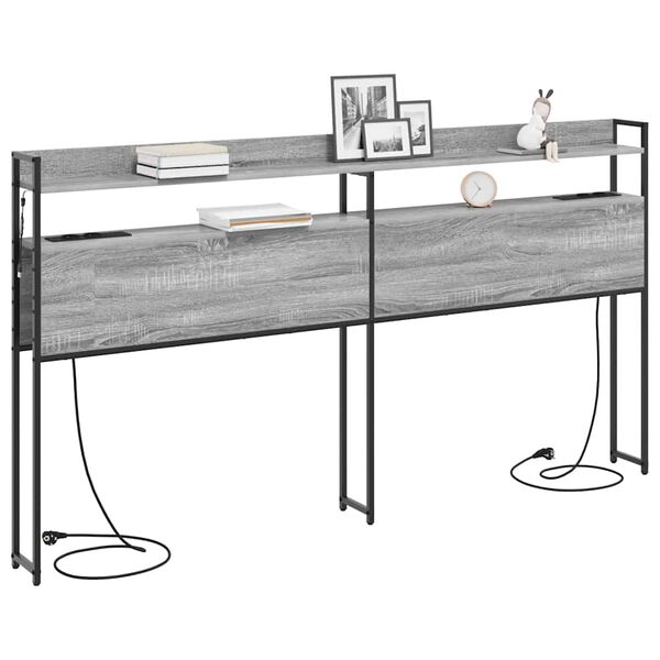 vidaXL Skladi&scaron;no uzglavlje Sivi hrast sonoma 200 cm Konstruirano drvo