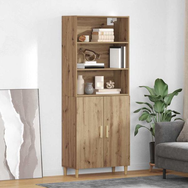 vidaXL Highboard Umjetnički hrast 69,5 x 32,5 x 180 cm