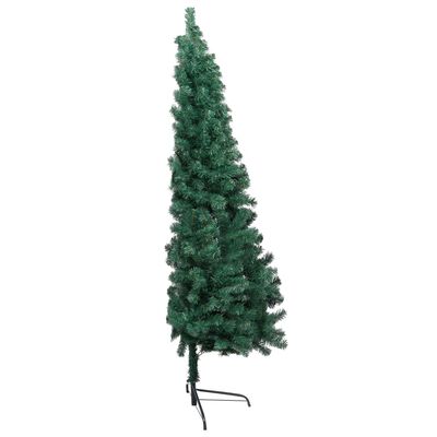 vidaXL Umjetna osvijetljena polovica božićnog drvca zelena 180 cm